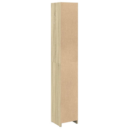 vidaXL Bathroom Cabinet Sonoma Oak 30x30x183.5 cm Engineered Wood