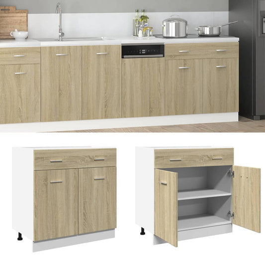 vidaXL Drawer Bottom Cabinet Lyon Sonoma Oak 80x46x81.5 cm Engineered Wood