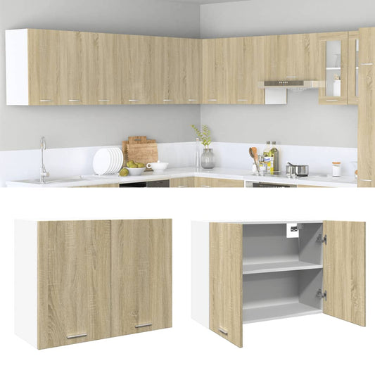 vidaXL Hanging Cabinet "Lyon" Sonoma Oak 80x31x60 cm Engineered Wood
