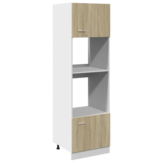 vidaXL Microwave Cabinet "Lyon" Sonoma Oak 60x57x207 cm Engineered Wood