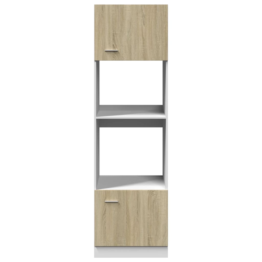 vidaXL Microwave Cabinet Lyon Sonoma Oak 60x57x207 cm Engineered Wood