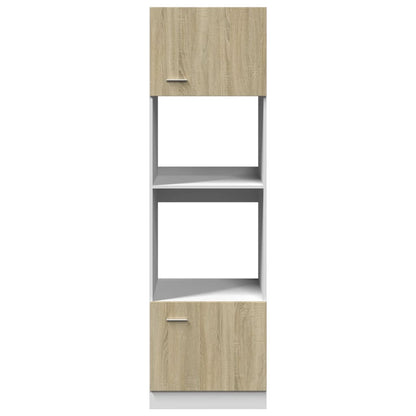 vidaXL Microwave Cabinet Lyon Sonoma Oak 60x57x207 cm Engineered Wood