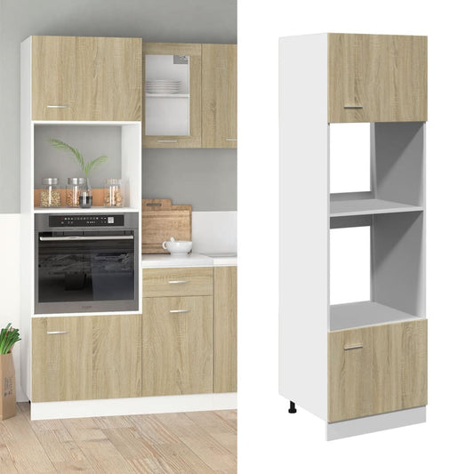 vidaXL Microwave Cabinet "Lyon" Sonoma Oak 60x57x207 cm Engineered Wood