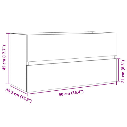 vidaXL Sink Cabinet Sonoma Oak 90x38.5x45 cm Engineered Wood