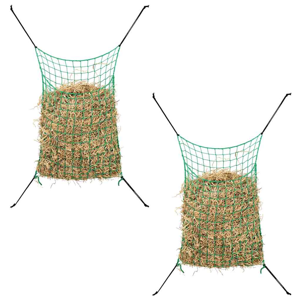 vidaXL Hay Nets 2 pcs Rectangular Green 90x60 cm PP