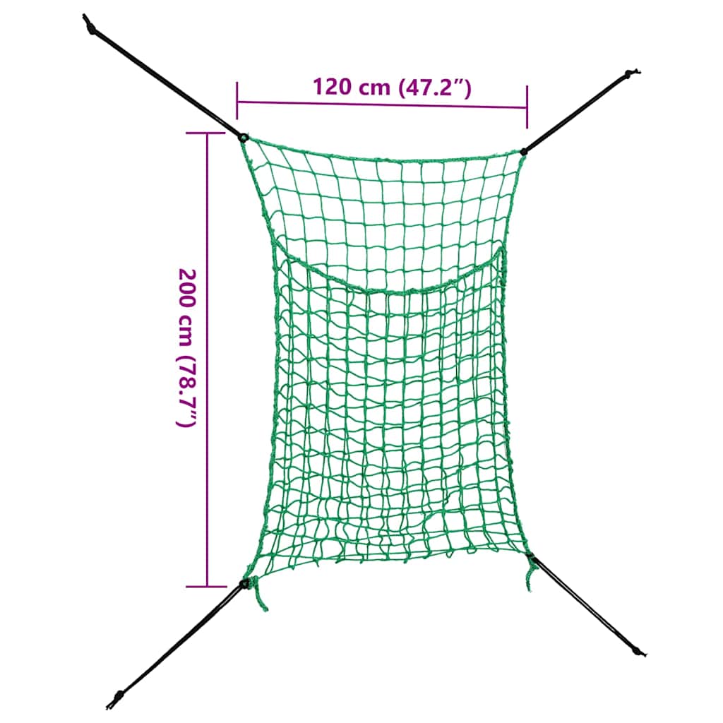 vidaXL Hay Nets 2 pcs Rectangular Green 200x120 cm PP
