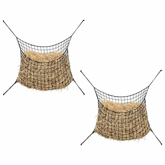 vidaXL Hay Nets 2 pcs Round Black 75x50 cm PP