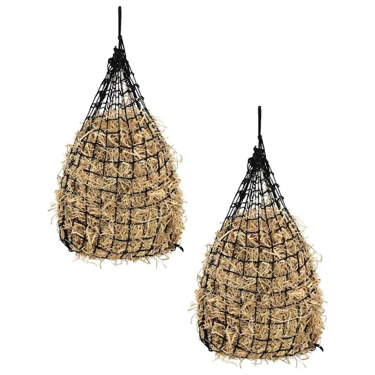 vidaXL Hay Nets 2 pcs Round Black 75x75 cm PP