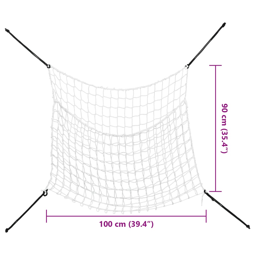 vidaXL Hay Nets 2 pcs Rectangular White 100x90 cm PP