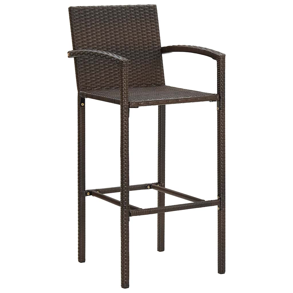 vidaXL 5 Piece Garden Bar Set Brown Solid Wood Acacia and Poly Rattan
