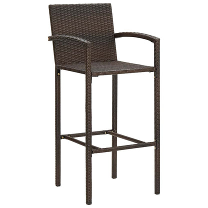 vidaXL 5 Piece Garden Bar Set Brown Solid Wood Acacia and Poly Rattan