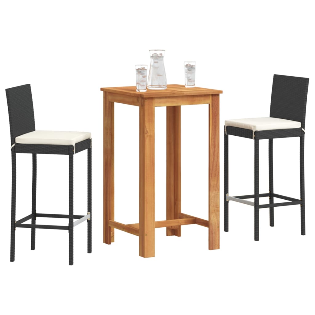 vidaXL Garden Bar Set | Black, Cream White