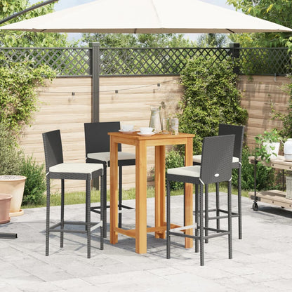 vidaXL Garden Bar Set | Black | Solid Acacia Wood | Standard |  Tough