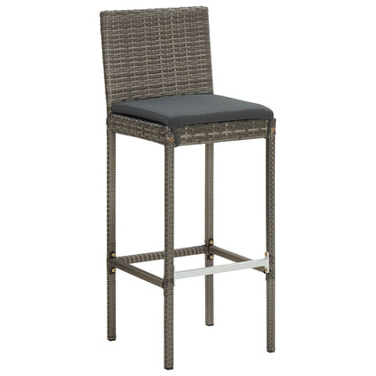 vidaXL 5 Piece Garden Bar Set Grey Solid Wood Acacia and Poly Rattan