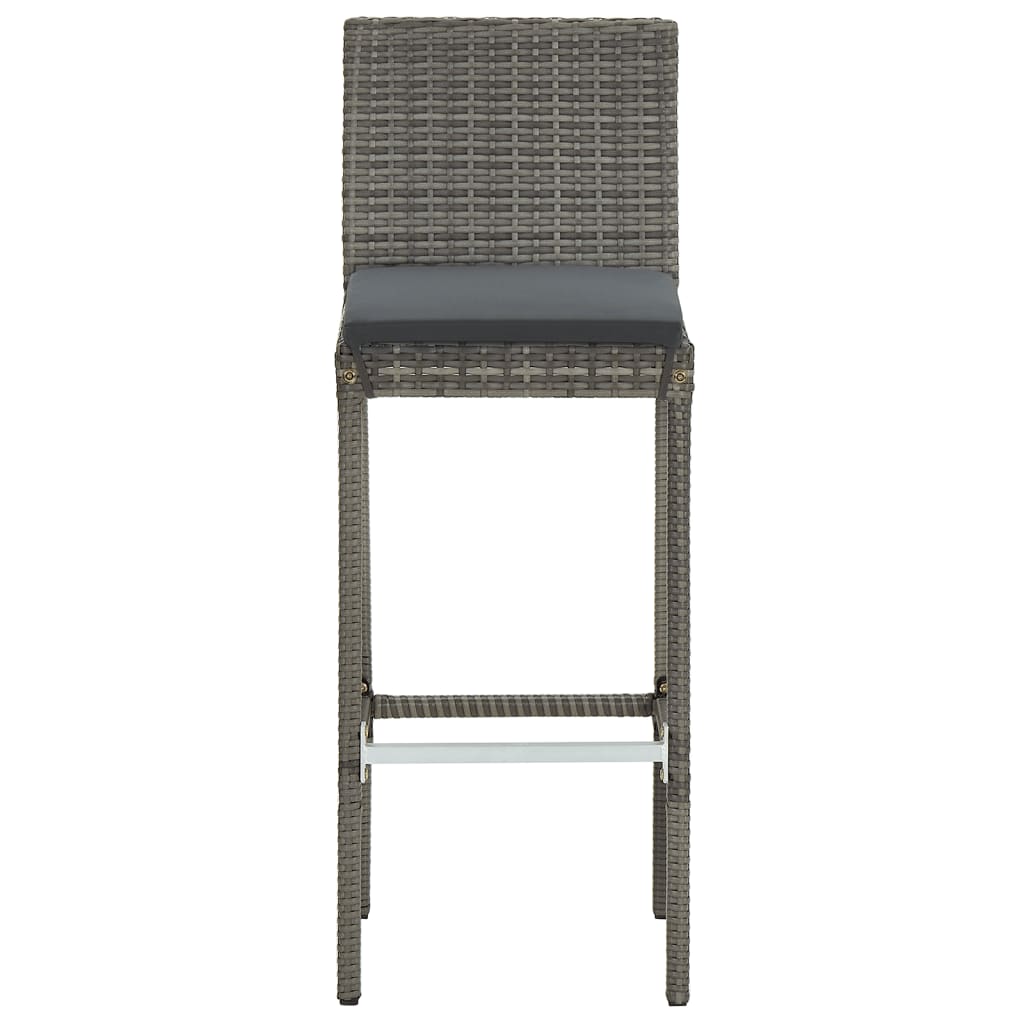 vidaXL 5 Piece Garden Bar Set Grey Solid Wood Acacia and Poly Rattan