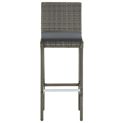 vidaXL 5 Piece Garden Bar Set Grey Solid Wood Acacia and Poly Rattan