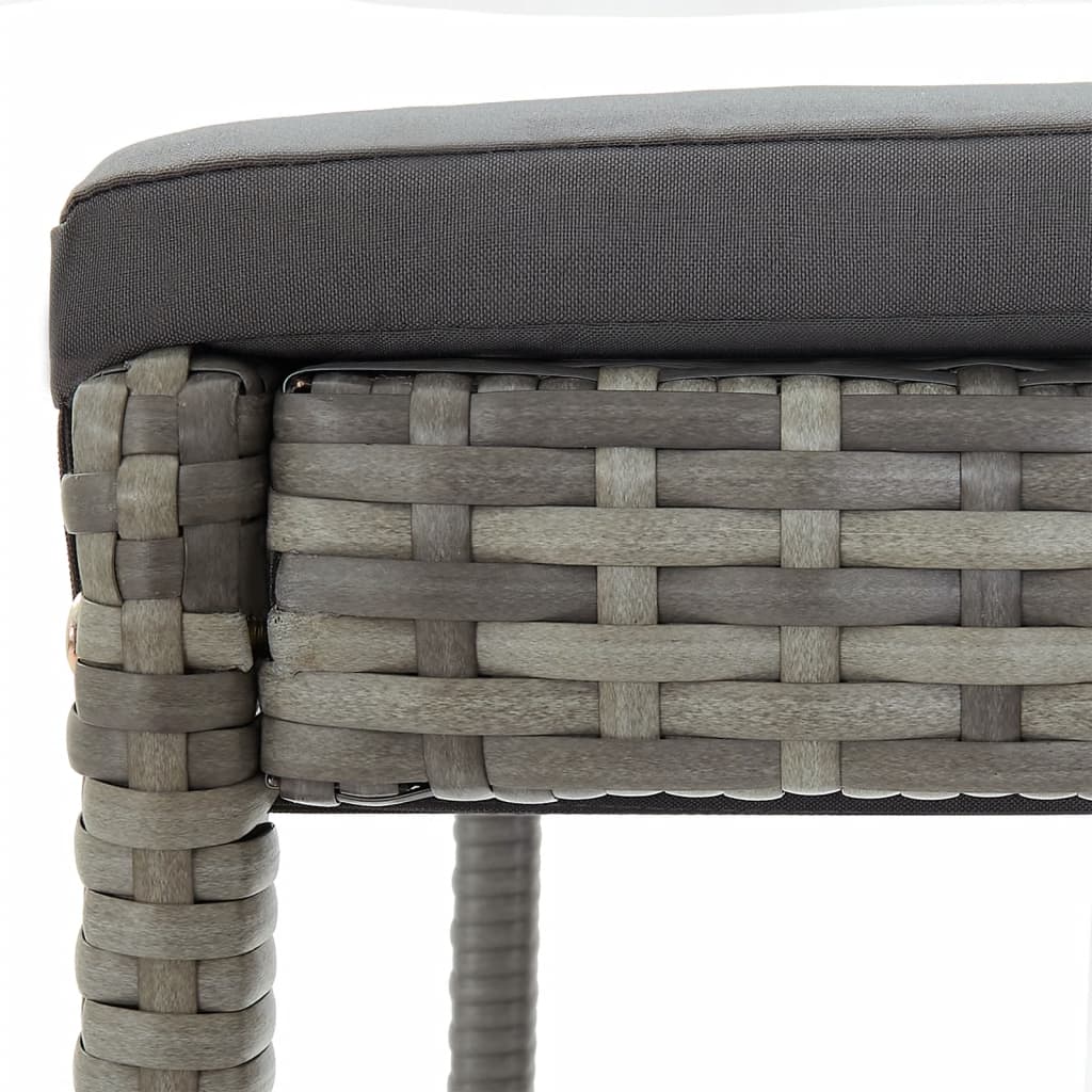 vidaXL 5 Piece Garden Bar Set Grey Solid Wood Acacia and Poly Rattan