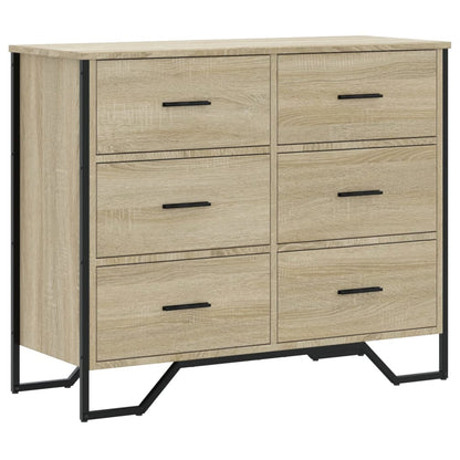 vidaXL Chest of Drawers Sonoma Oak 91x35.5x74.5 cm Engineered wood