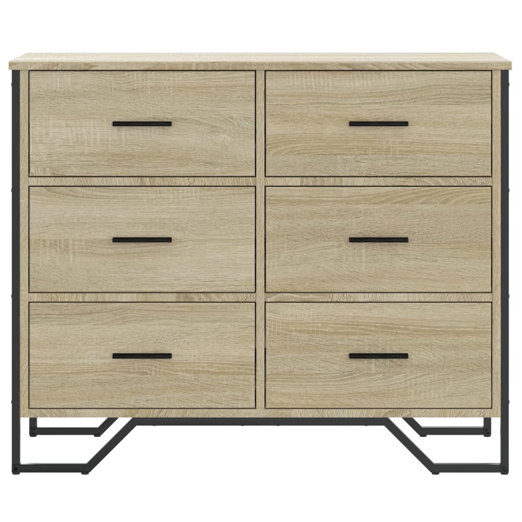 vidaXL Chest of Drawers Sonoma Oak 91x35.5x74.5 cm Engineered wood