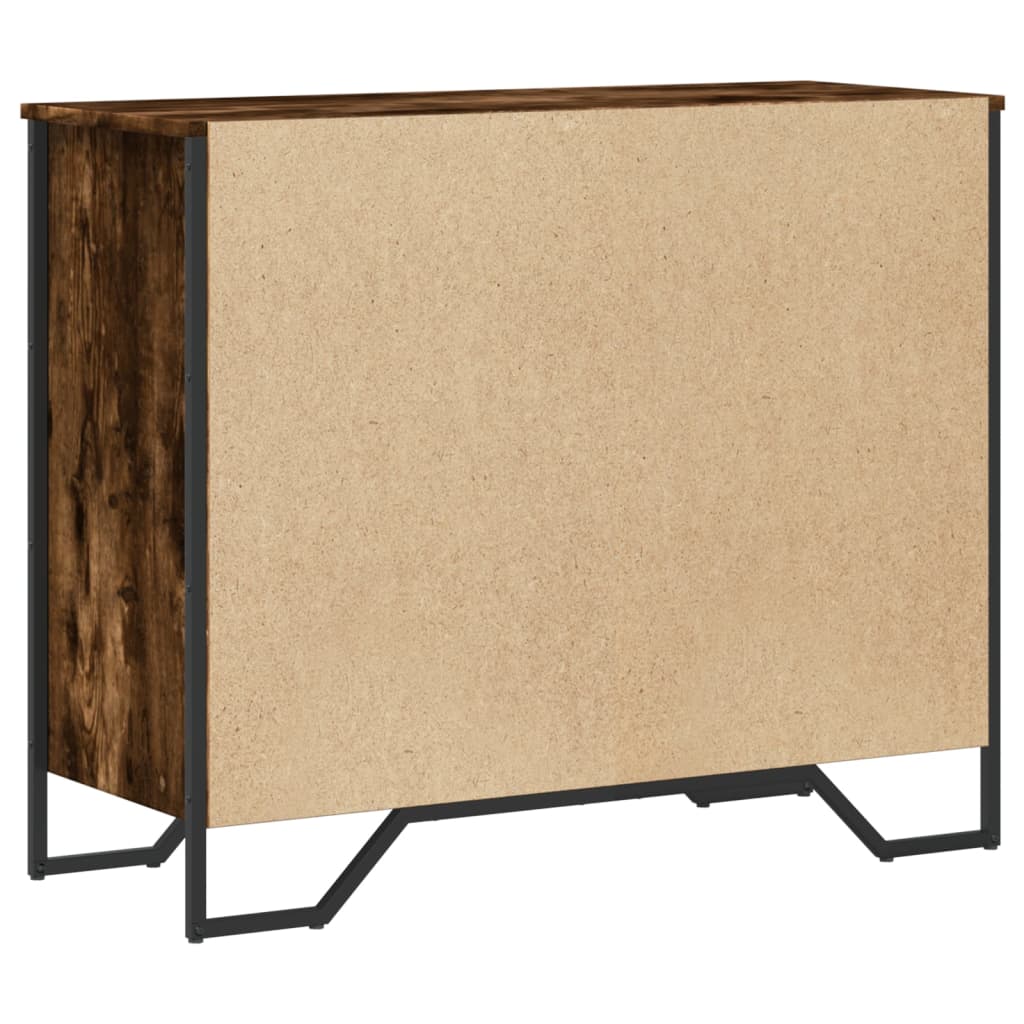 vidaXL Chest of Drawers Smoked Oak 91x35,5x74,5 cm Engineered Wood