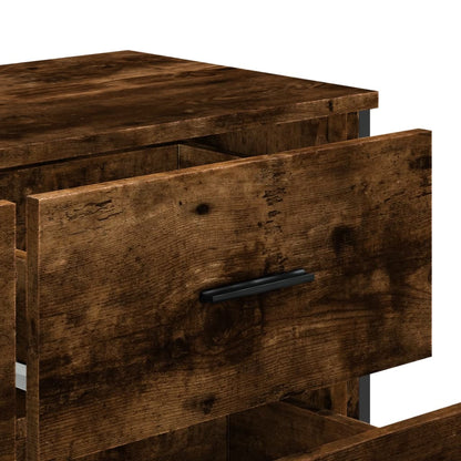 vidaXL Chest of Drawers Smoked Oak 91x35,5x74,5 cm Engineered Wood
