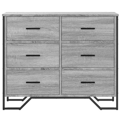 vidaXL Chest of Drawers Grey Sonoma 91x35.5x74.5 cm Engineered wood
