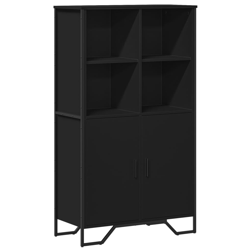 vidaXL Highboard Black 79,5x35,5x137,5 cm Engineered Wood