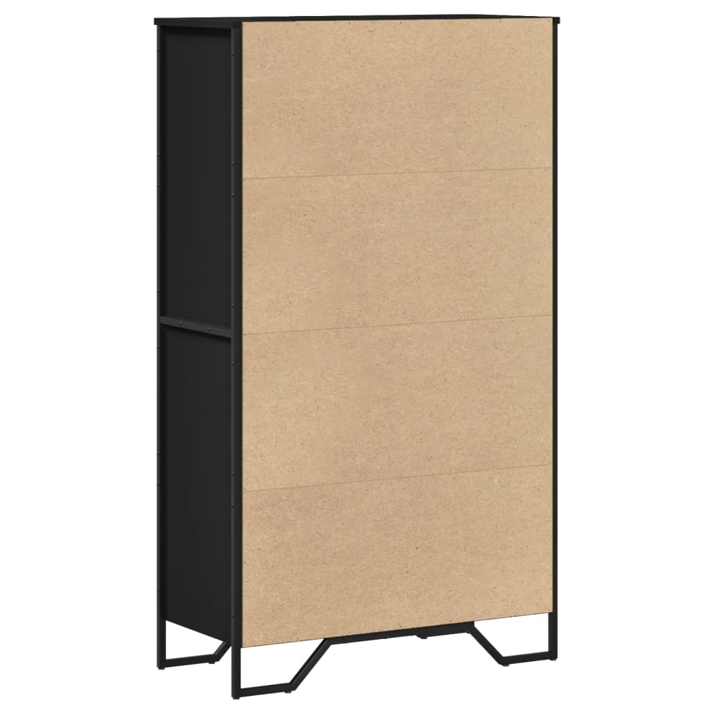 vidaXL Highboard Black 79,5x35,5x137,5 cm Engineered Wood