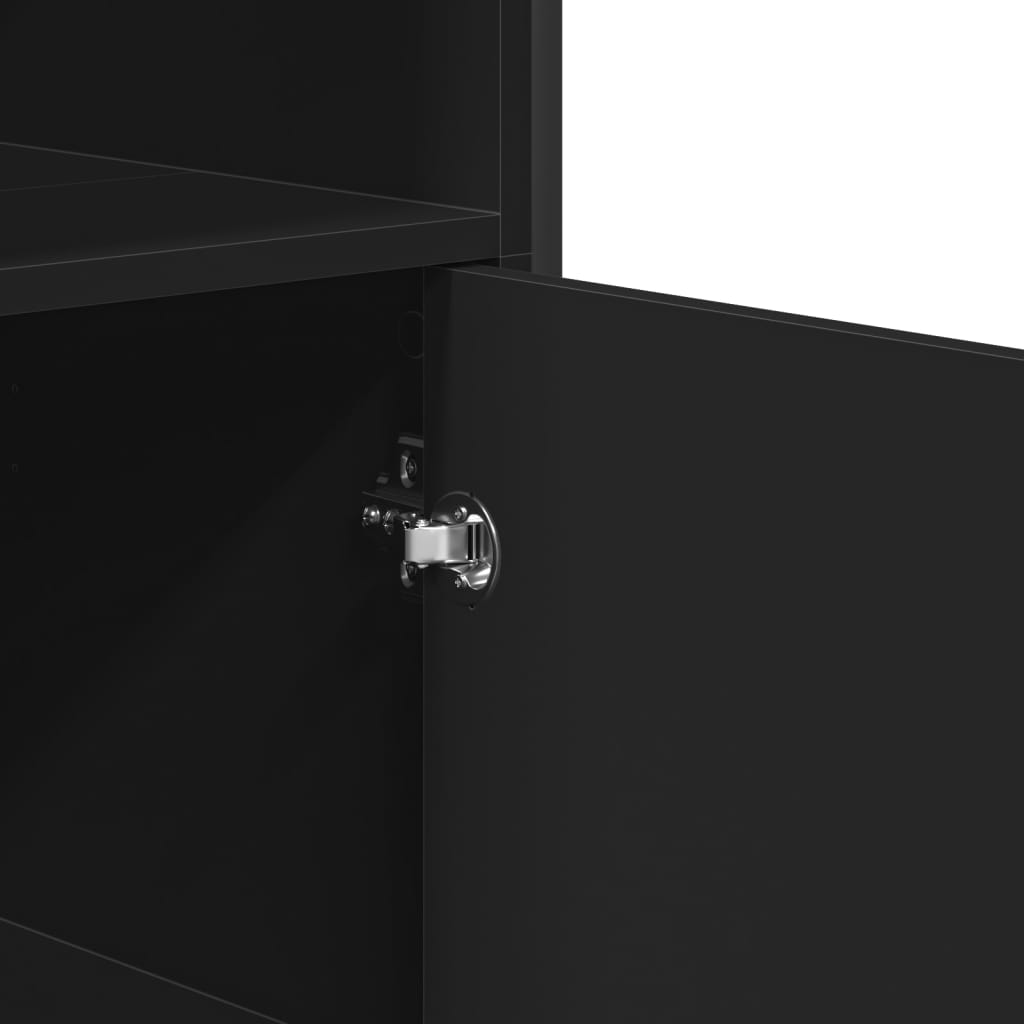 vidaXL Highboard Black 79,5x35,5x137,5 cm Engineered Wood