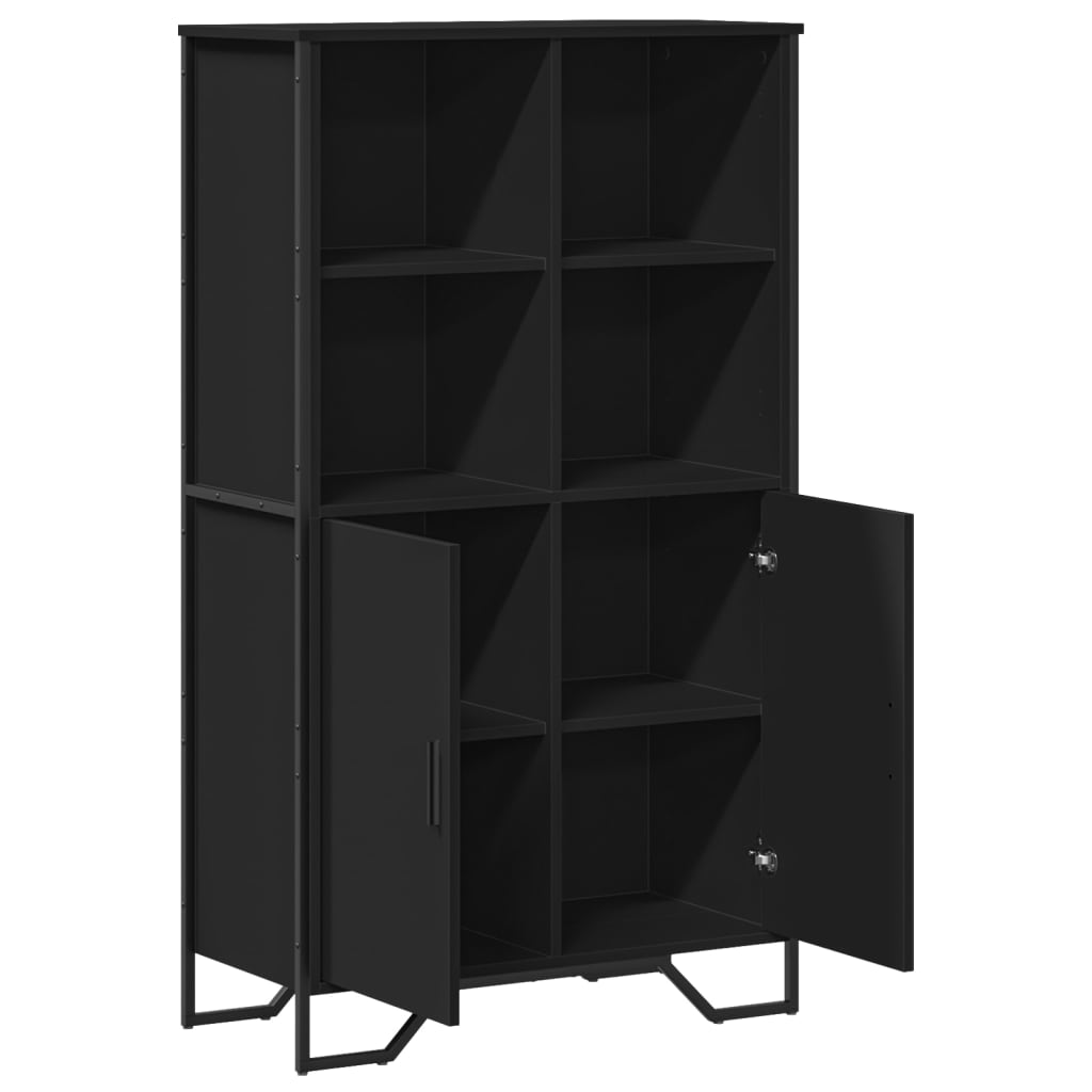 vidaXL Highboard Black 79.5x35.5x137.5 cm Engineered wood