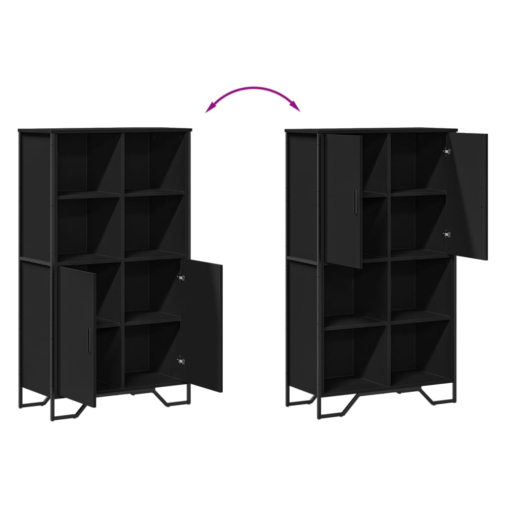 vidaXL Highboard Black 79.5x35.5x137.5 cm Engineered wood