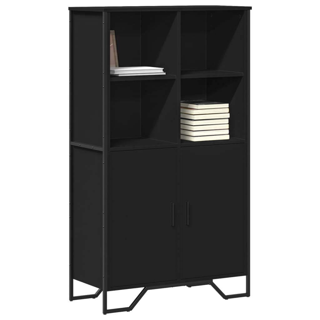 vidaXL Highboard Black 79,5x35,5x137,5 cm Engineered Wood