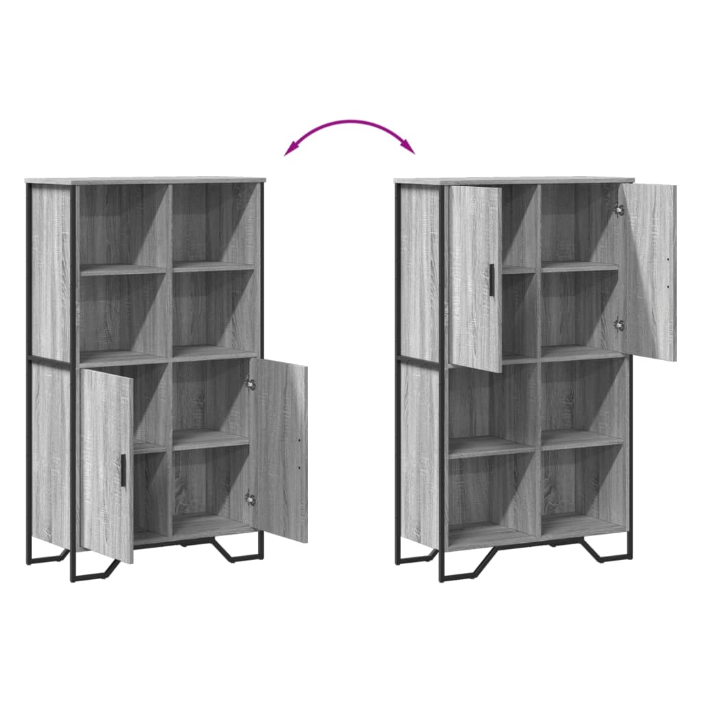 vidaXL Highboard Grey Sonoma 79.5x35.5x137.5 cm Engineered wood