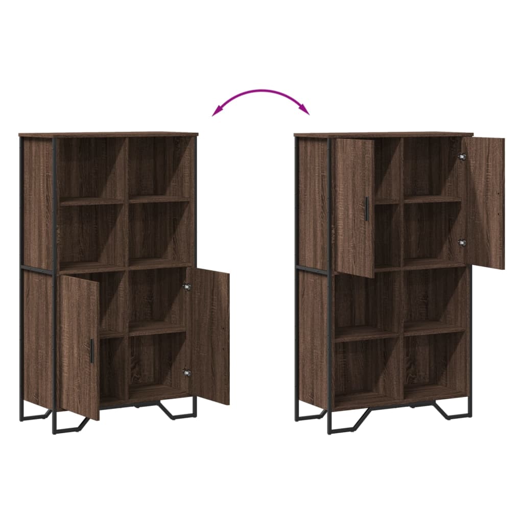 vidaXL Highboard Brown Oak 79,5x35,5x137,5 cm Engineered Wood