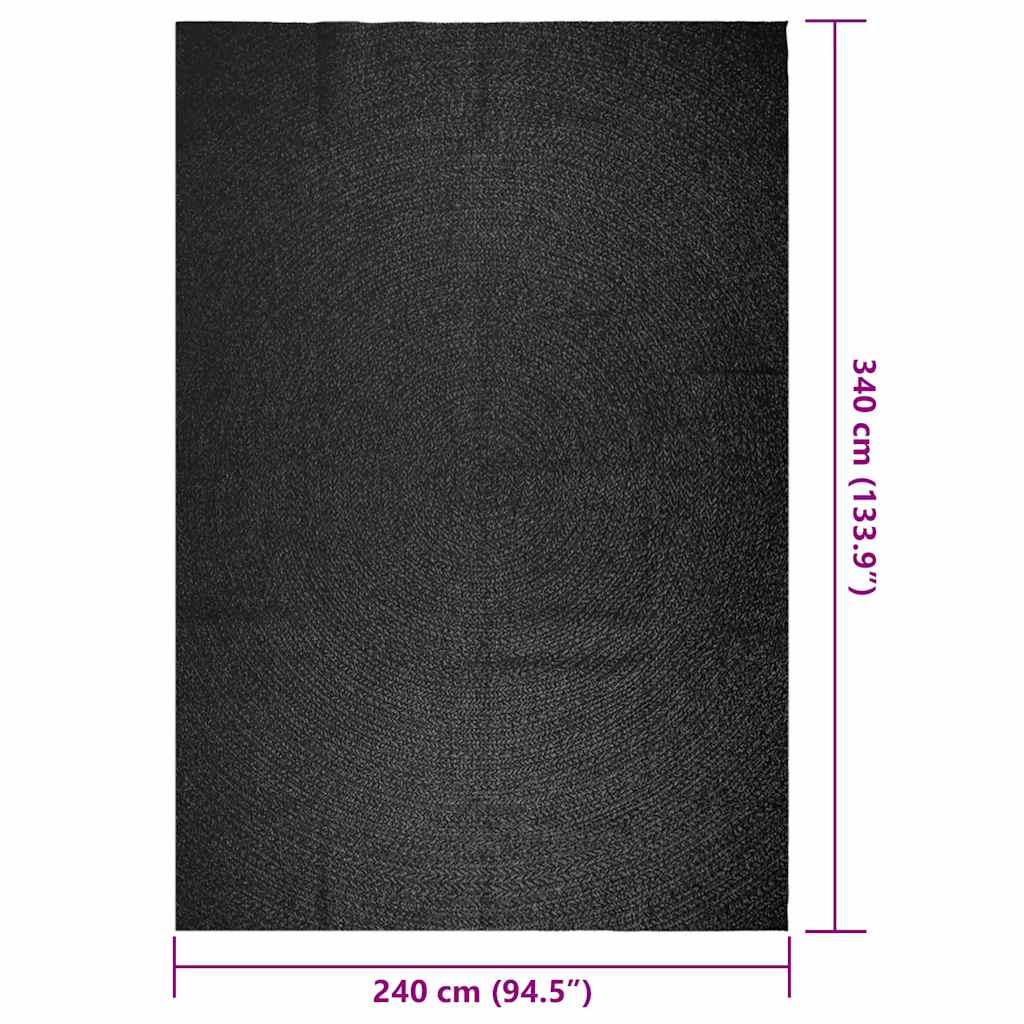 vidaXL Rug ZIZUR Anthracite 240x340 cm Jute Look Indoor and Outdoor