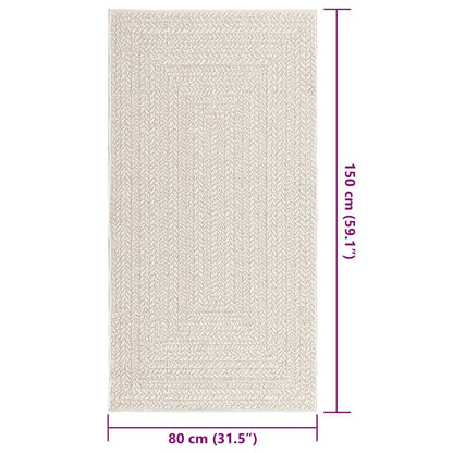 vidaXL Rug ZIZUR Cream 80x150 cm Jute Look Indoor and Outdoor