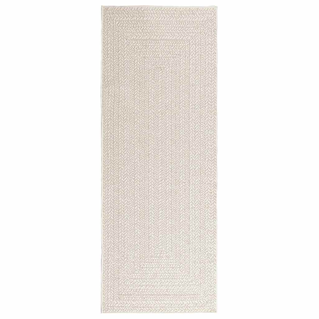 vidaXL Rug ZIZUR Cream 80x200 cm Jute Look Indoor and Outdoor