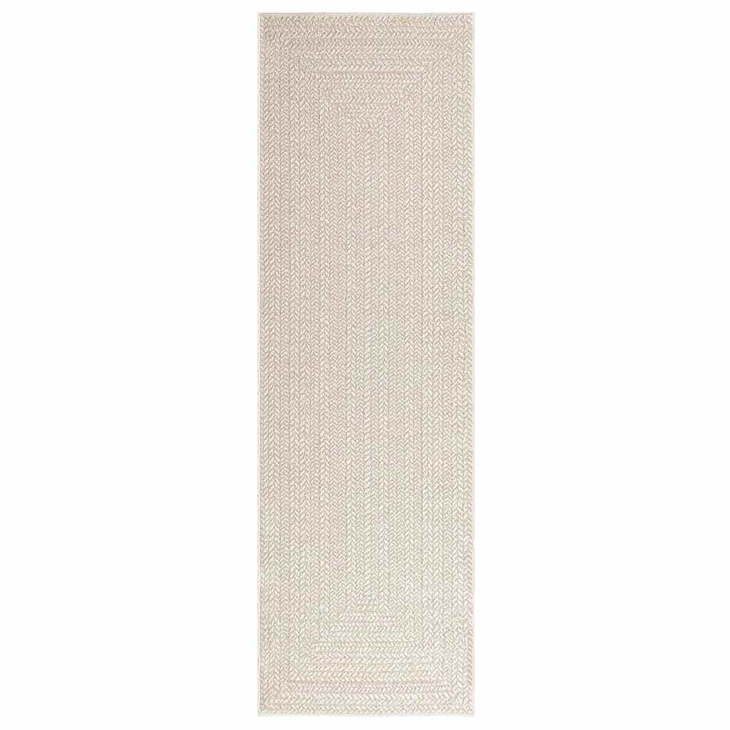 vidaXL Rug ZIZUR Cream 80x250 cm Jute Look Indoor and Outdoor