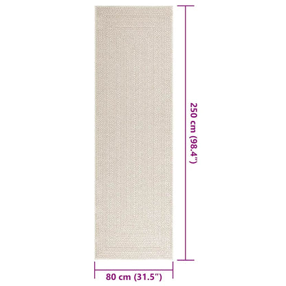 vidaXL Rug ZIZUR Cream 80x250 cm Jute Look Indoor and Outdoor