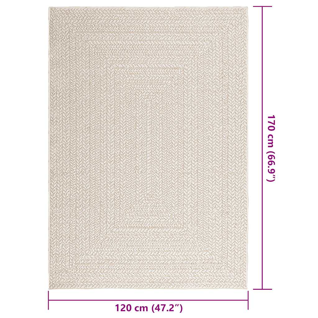 vidaXL Rug ZIZUR Cream 120x170 cm Jute Look Indoor and Outdoor