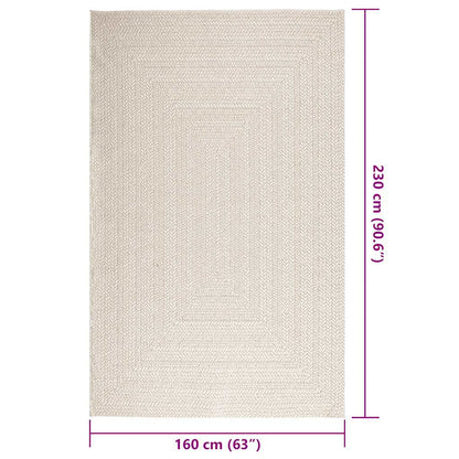 vidaXL Rug ZIZUR Cream 160x230 cm Jute Look Indoor and Outdoor