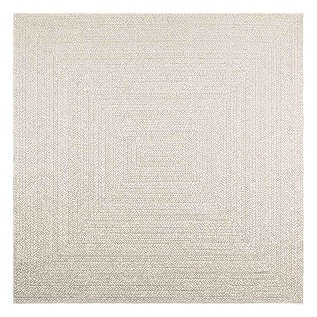 vidaXL Rug ZIZUR Cream 200x200 cm Jute Look Indoor and Outdoor