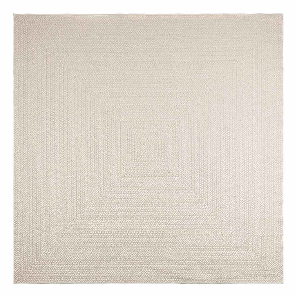 vidaXL Rug ZIZUR Cream 240x240 cm Jute Look Indoor and Outdoor