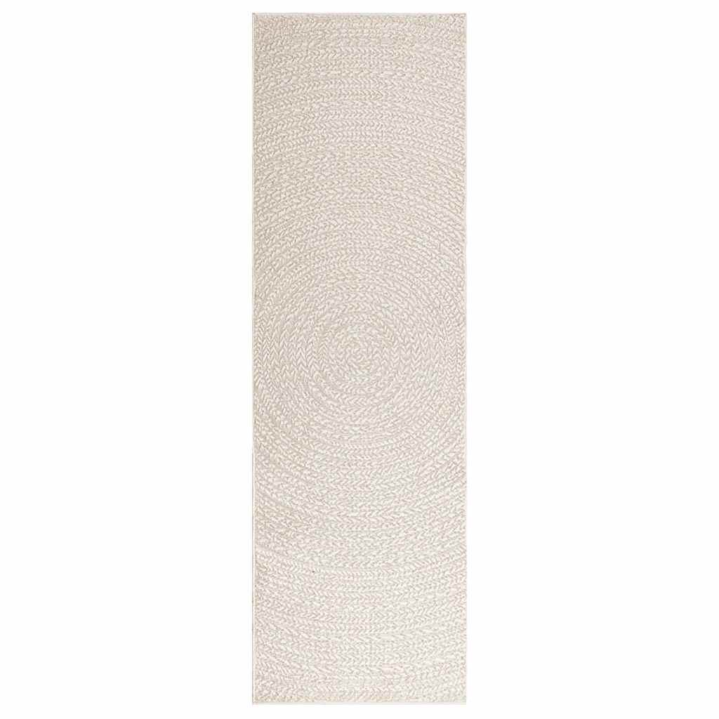 vidaXL Rug ZIZUR Cream 80x250 cm Jute Look Indoor and Outdoor