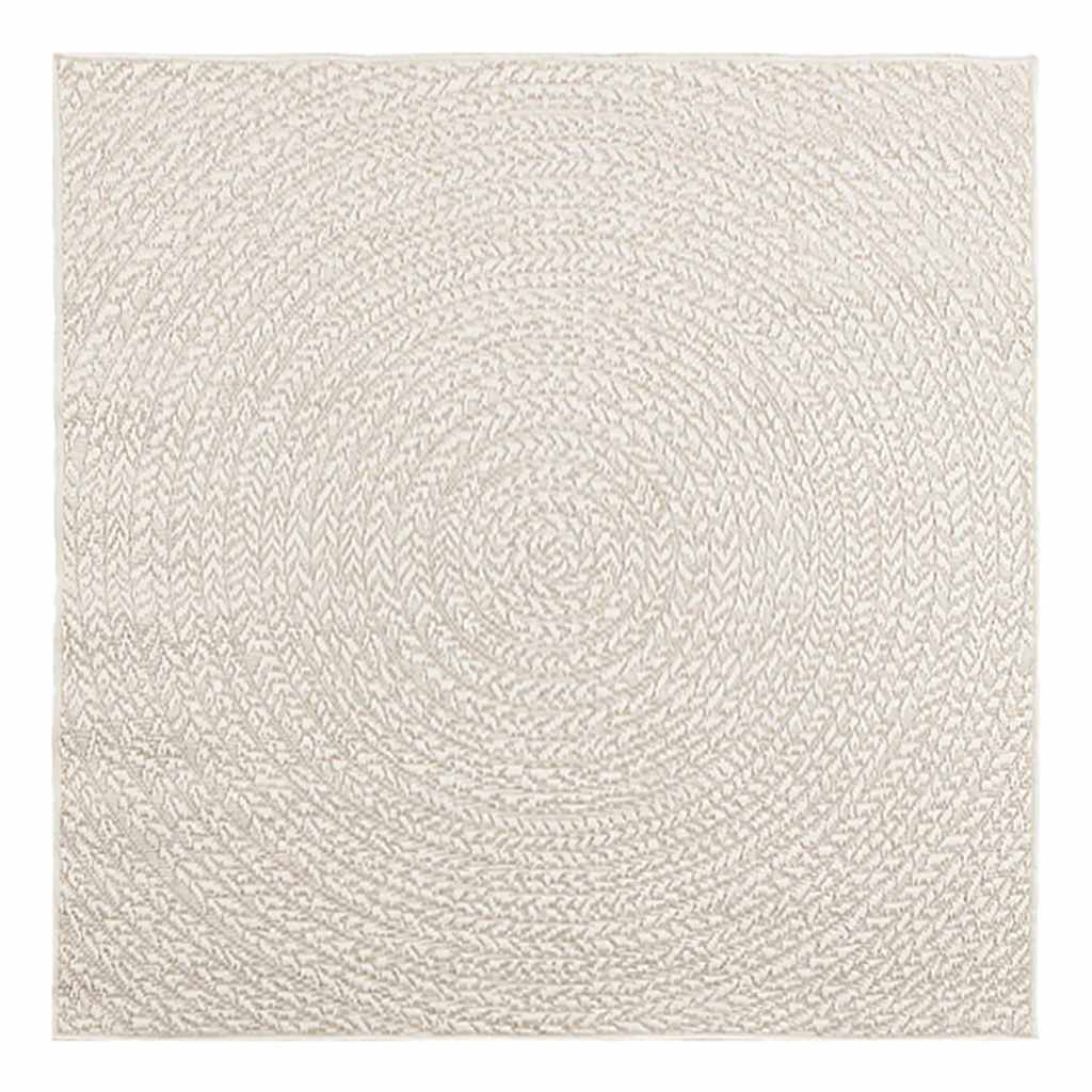 vidaXL Rug ZIZUR Cream 120x120 cm Jute Look Indoor and Outdoor