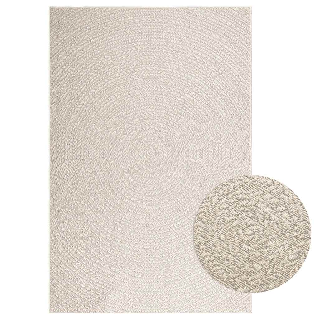 vidaXL Rug ZIZUR Cream 140x200 cm Jute Look Indoor and Outdoor