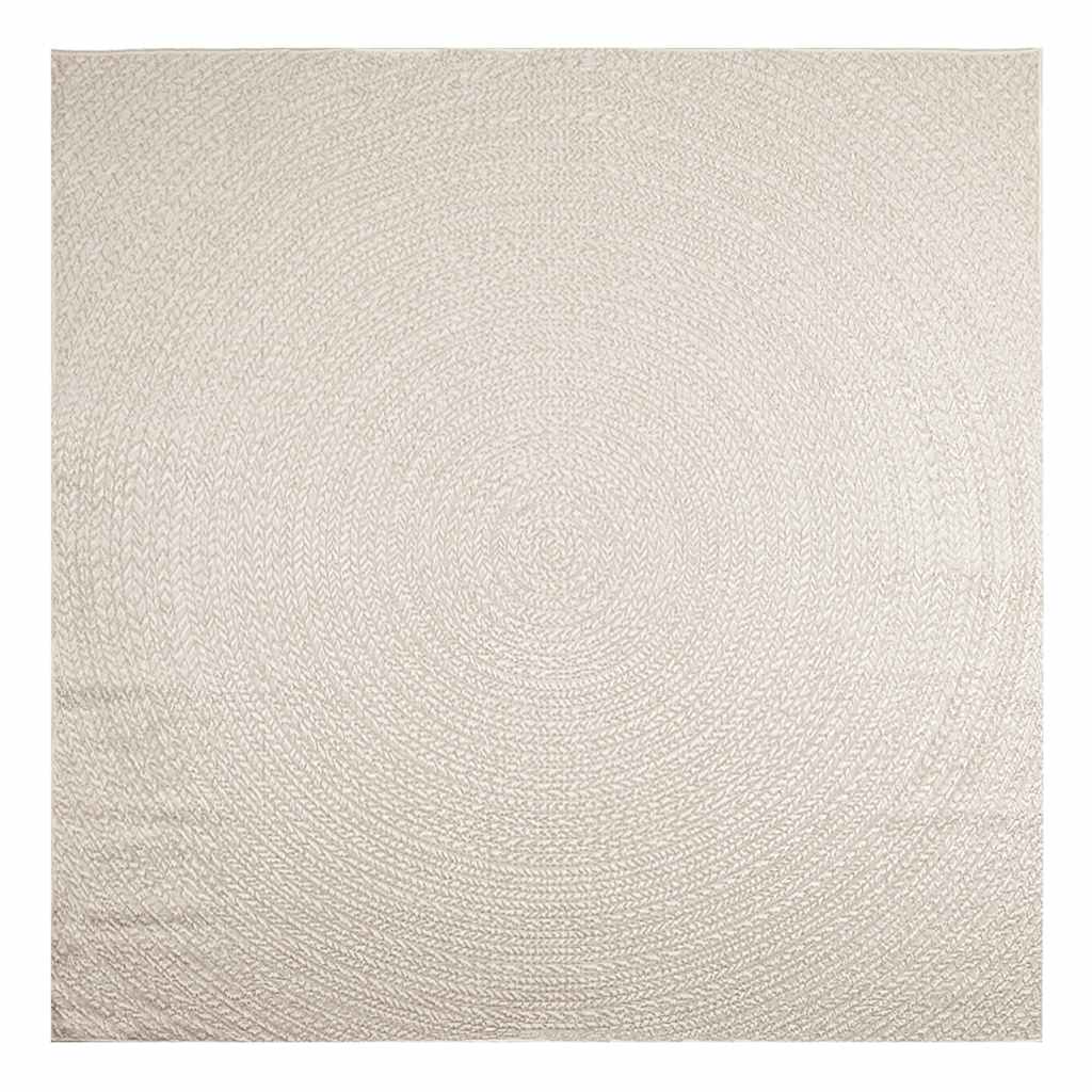vidaXL Rug ZIZUR Cream 240x240 cm Jute Look Indoor and Outdoor