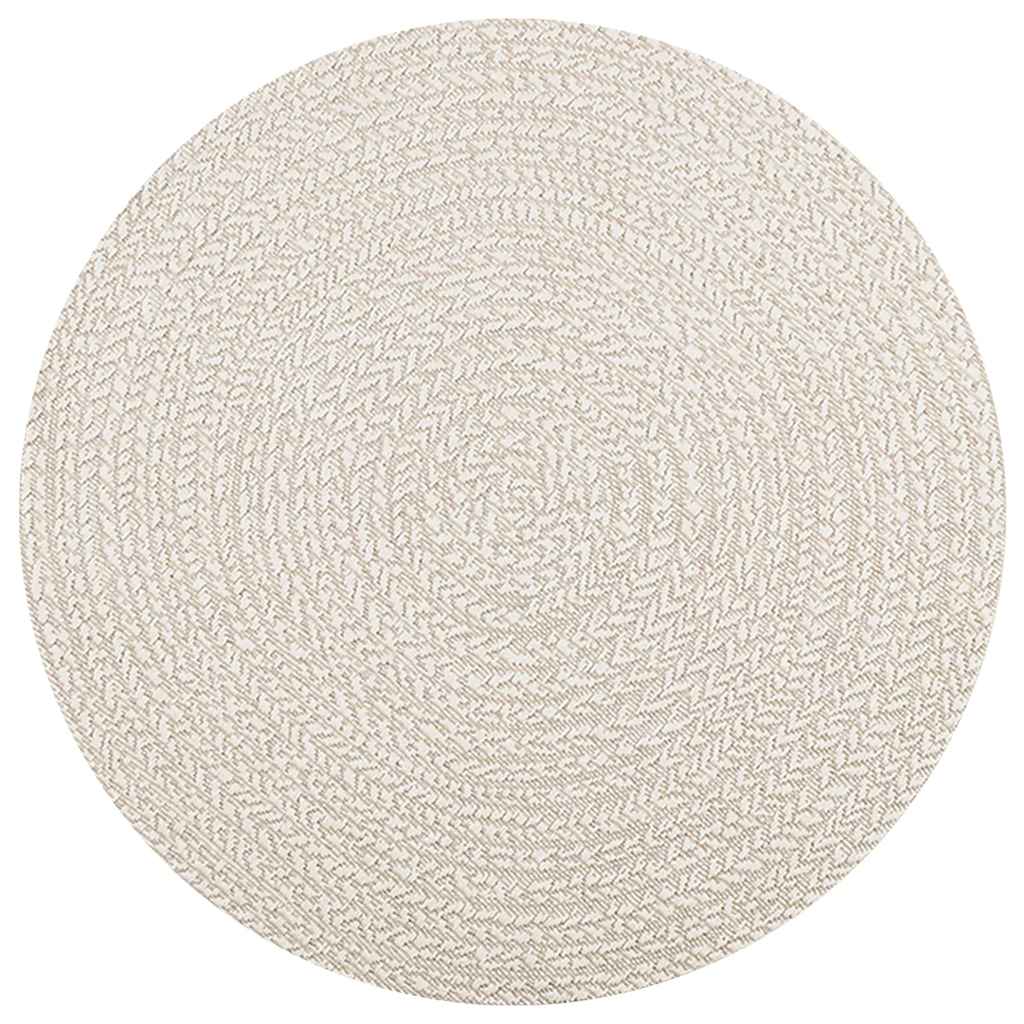 vidaXL Rug ZIZUR Cream Ø 120 cm Jute Look Indoor and Outdoor