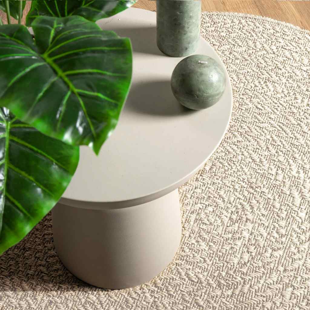 vidaXL Rug ZIZUR Cream Ø 200 cm Jute Look Indoor and Outdoor