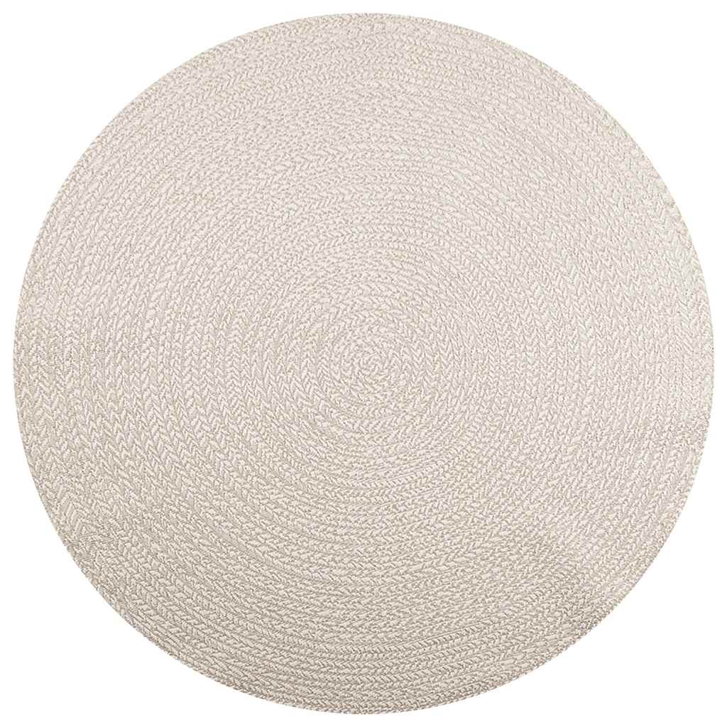 vidaXL Rug ZIZUR Cream Ø 200 cm Jute Look Indoor and Outdoor